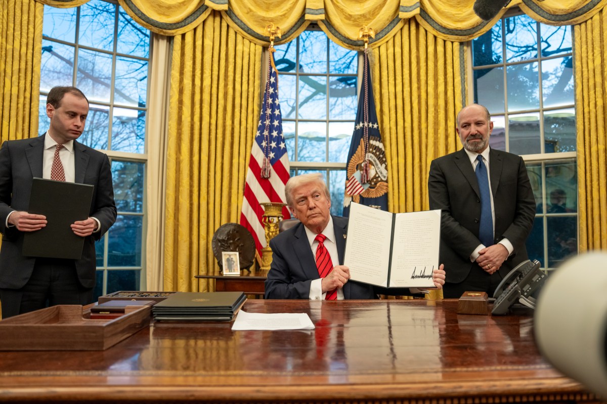 President Donald Trump signs Executive Orders, Monday, February 10, 2025, in the Oval Office. (Official White House photo by Abe McNatt)