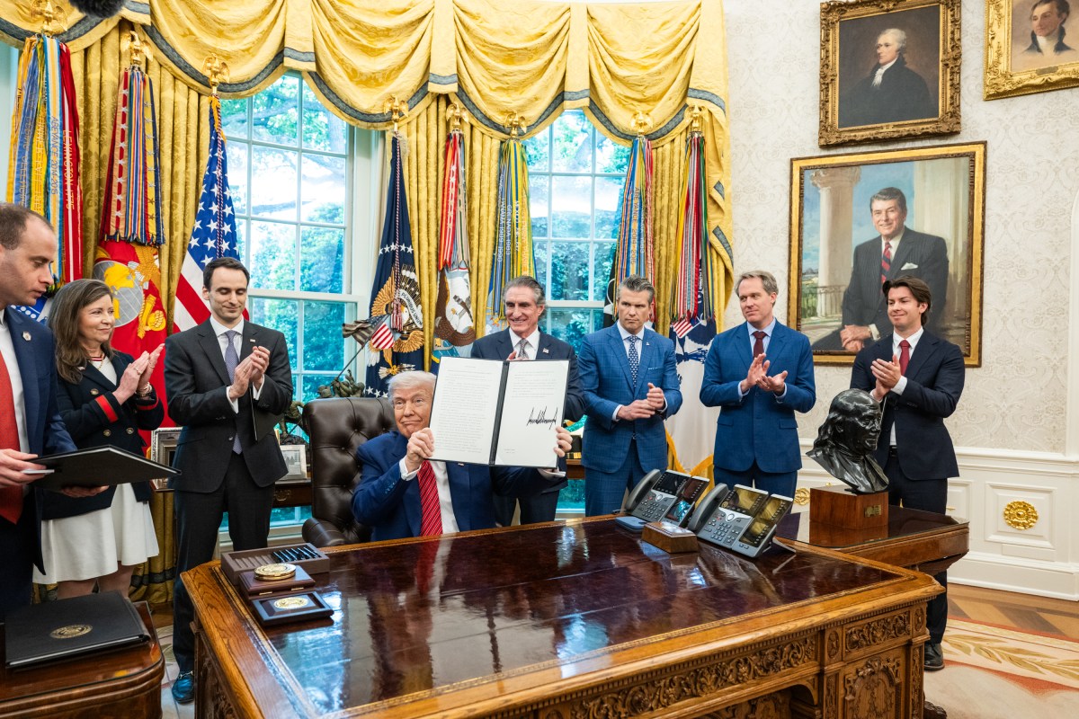 President Donald Trump signs executive orders regarding nuclear energy, Friday, May 23, 2025, in the Oval Office. (Official White House Photo by Molly Riley)