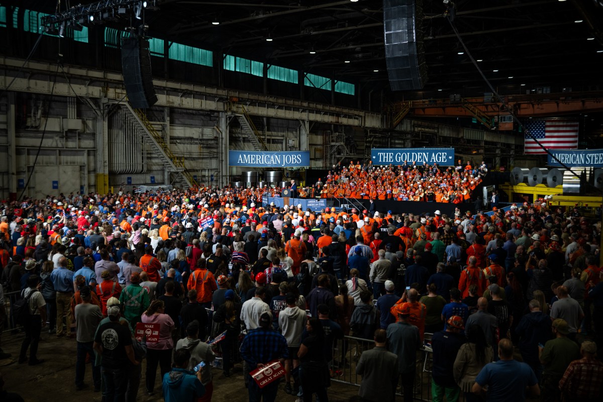 President Donald Trump delivers remarks on a partnership deal with U.S. Steel and Nippon Steel at the U.S. Steel Corporation-Irvin Works in West Mifflin, Pennsylvania, Friday, May 30, 2025. (Official White House Photo by Daniel Torok)