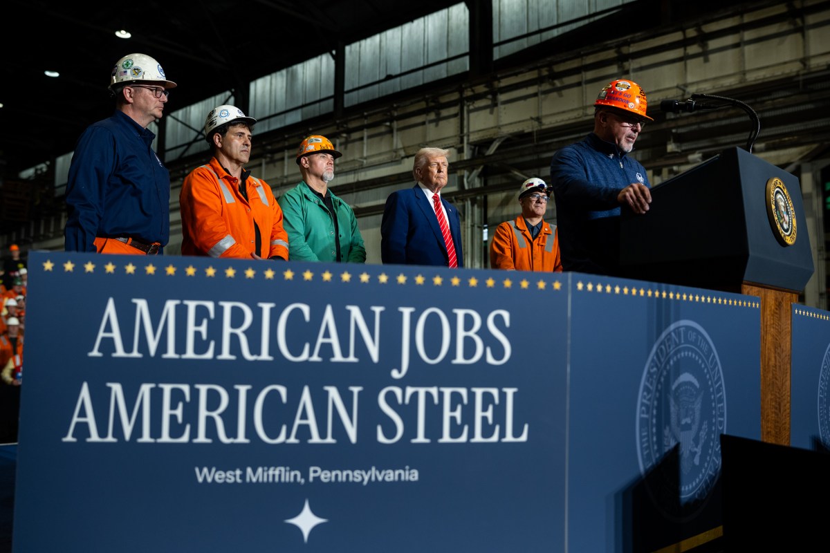 President Donald Trump delivers remarks on a partnership deal with U.S. Steel and Nippon Steel at the U.S. Steel Corporation-Irvin Works in West Mifflin, Pennsylvania, Friday, May 30, 2025. (Official White House Photo by Daniel Torok)